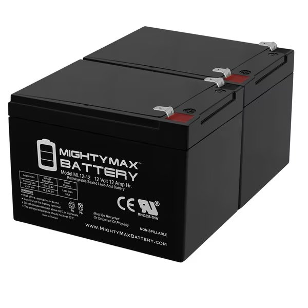 12V 12AH Replaces Spitfire 1410 Scooter SPITFIRE1310BL16FS - 2 Pack, Mighty Max Battery, Mfr#: ML12-12F2MP23227352